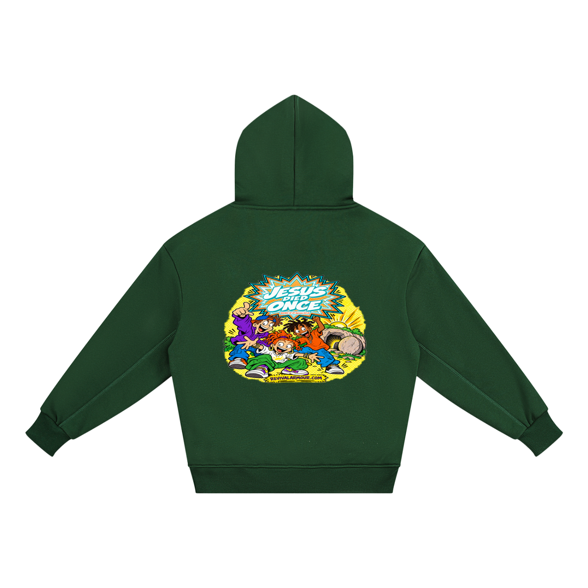 JESUS DIED ONCE BACKED UP BY Romans 6:9-10 youth Hoodie
