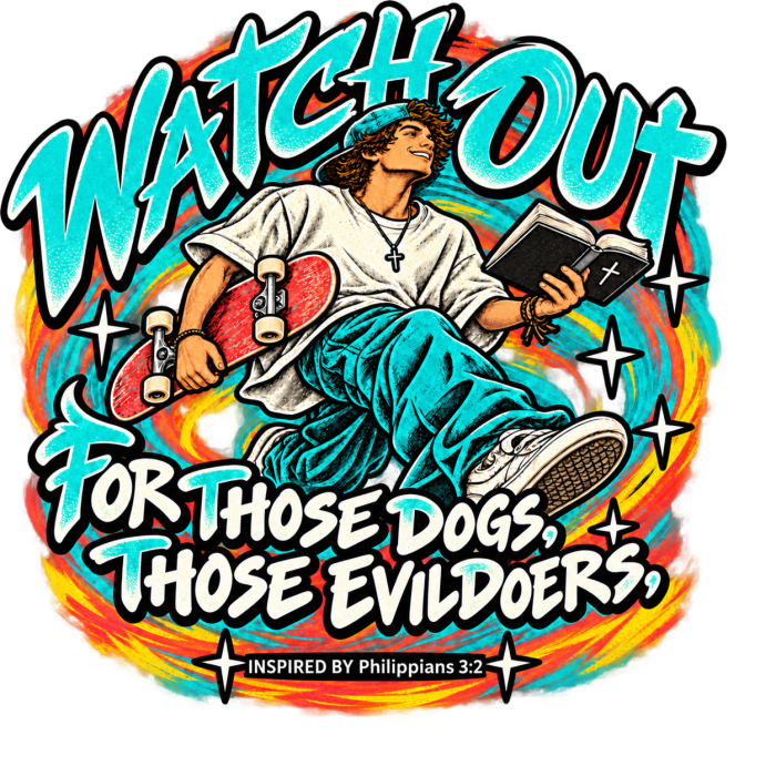 WATCH OUT FOR THOSE DOGS, THOSE EVILDOERS INSPIRED BY *Philippians 3:2* Kids T-Shirt