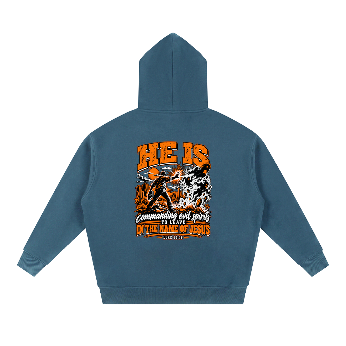 THE WEAPONS OF OUR WARFARE ARE NOT CARNAL HE IS COMMANDING EVIL SPIRITS TO LEAVE IN THE NAME OF JESUS - LUKE 10:19 - Hoodie