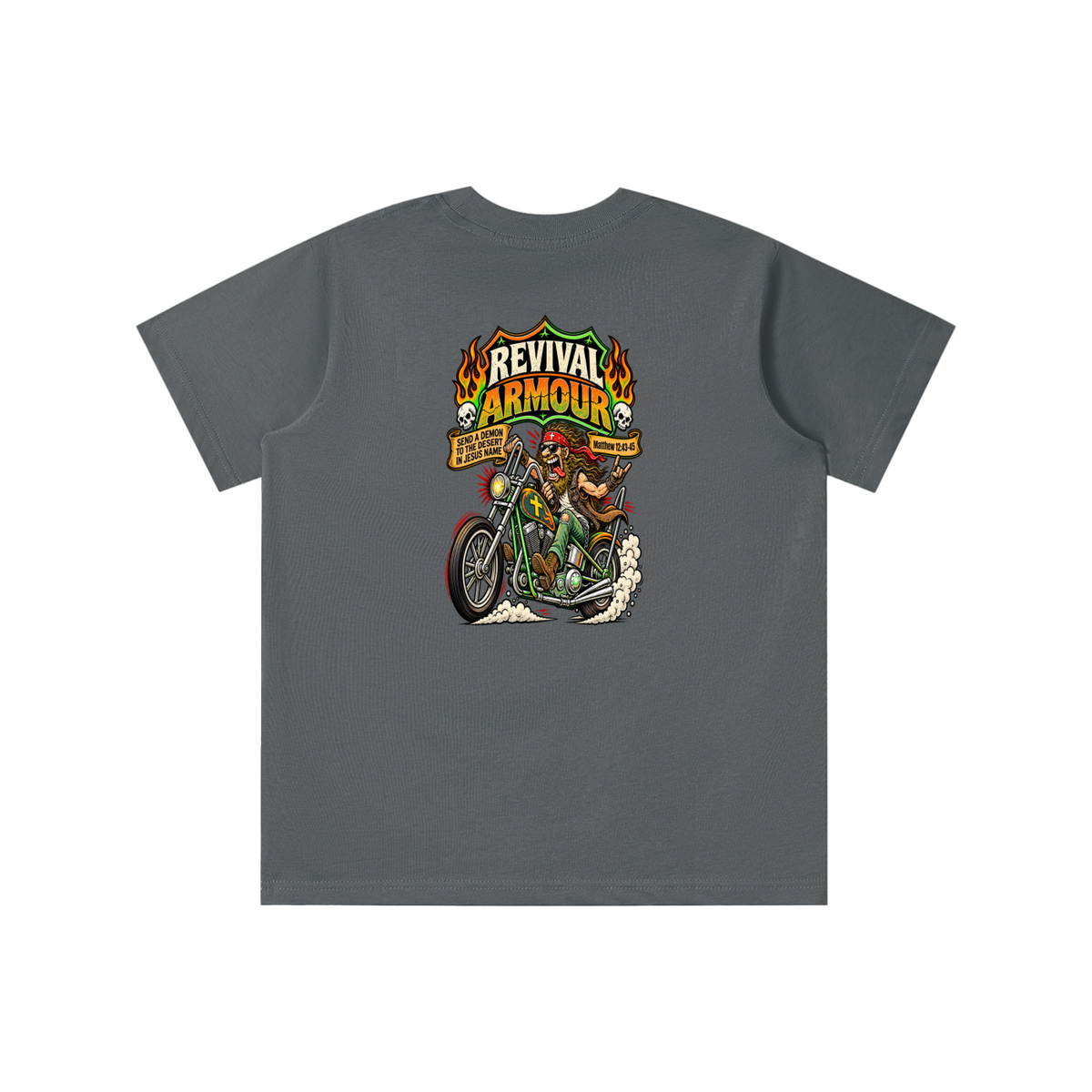 JESUS SAVES REVIVAL ARMOUR SEND A DEMON TO THE DESERT IN THE NAME OF JESUS youth T-shirt
