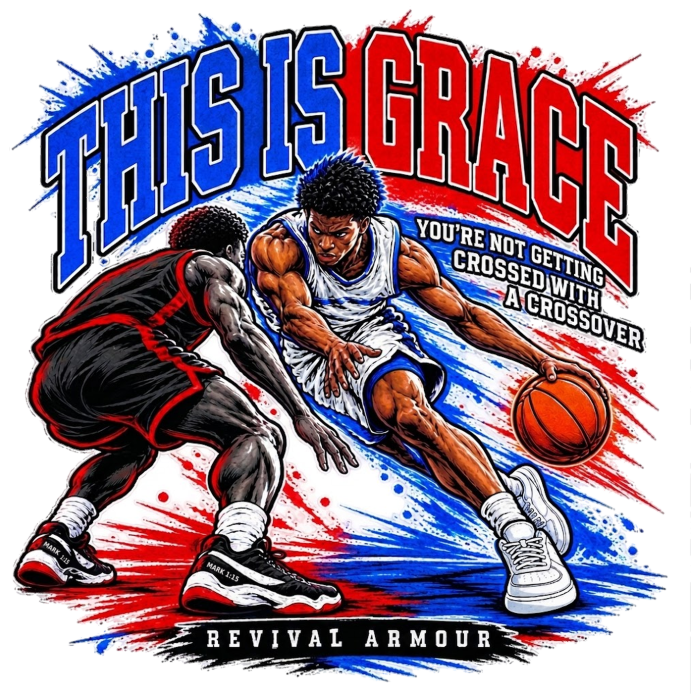 THIS IS GRACE YOU'RE NOT GETTING CROSSED WITH A CROSSOVER ( MARK 1:15 IS ON HIS SHOES TOO ) Hoodie