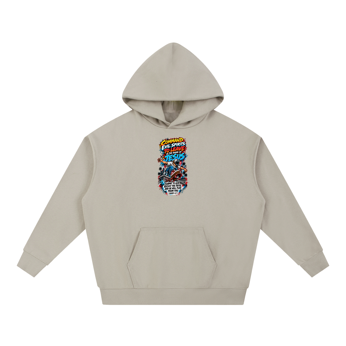 COMMAND EVIL SPIRITS TO LEAVE IN THE NAME OF JESUS SUBMIT TO GOD RESIST THE DEVIL AND HE WILL FLEE FROM YOU ( JAMES 4:7 ) Hoodie