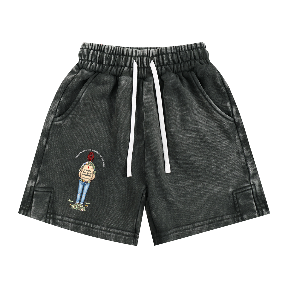 according to Proverbs 8:21 If you love Jesus you'll Inherit wealth If you love Jesus, obey his commandments according to John 14:15 Kids' Shorts