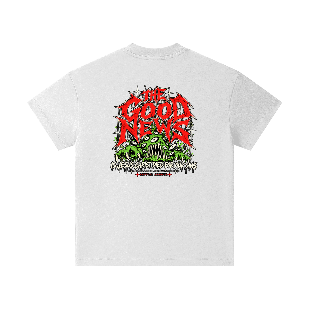 ACCORDING TO 1 CORINTHIANS 15:1-4 NLT THE GOOD NEWS IS JESUS CHRIST DIED FOR OUR SINS HEAVEN AND HELL ARE PLACES Kids T-Shirt