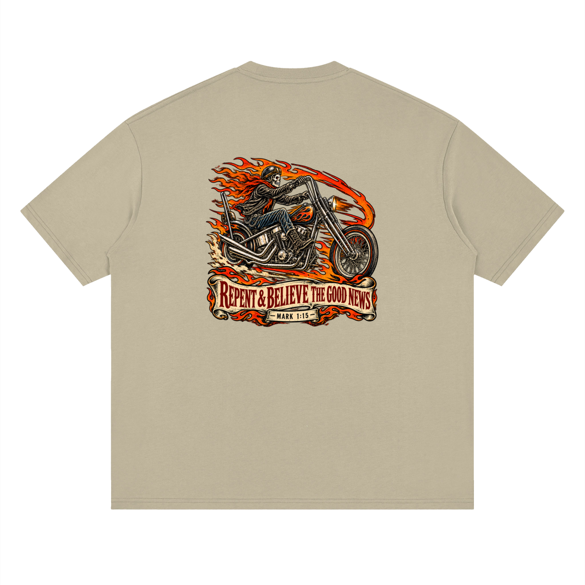 JESUS SAVES REPENT & BELIEVE THE GOOD NEWS - MARK 1:15 - T-Shirt