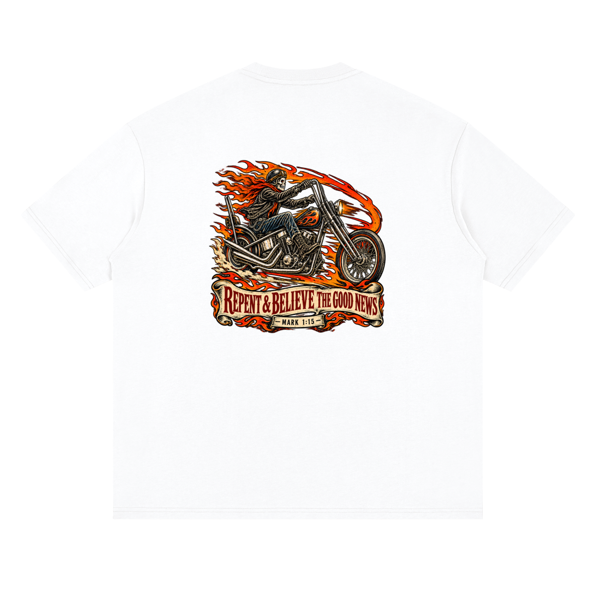 JESUS SAVES REPENT & BELIEVE THE GOOD NEWS - MARK 1:15 - T-Shirt