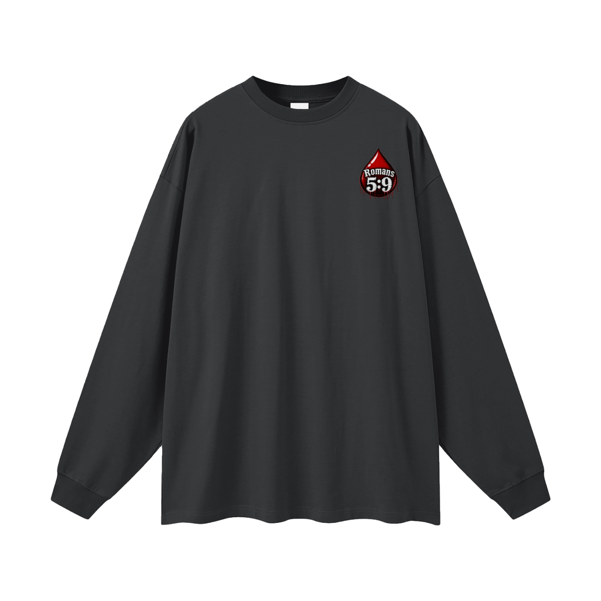 Romans 5:9 blood emoji Long Sleeve T-Shirt