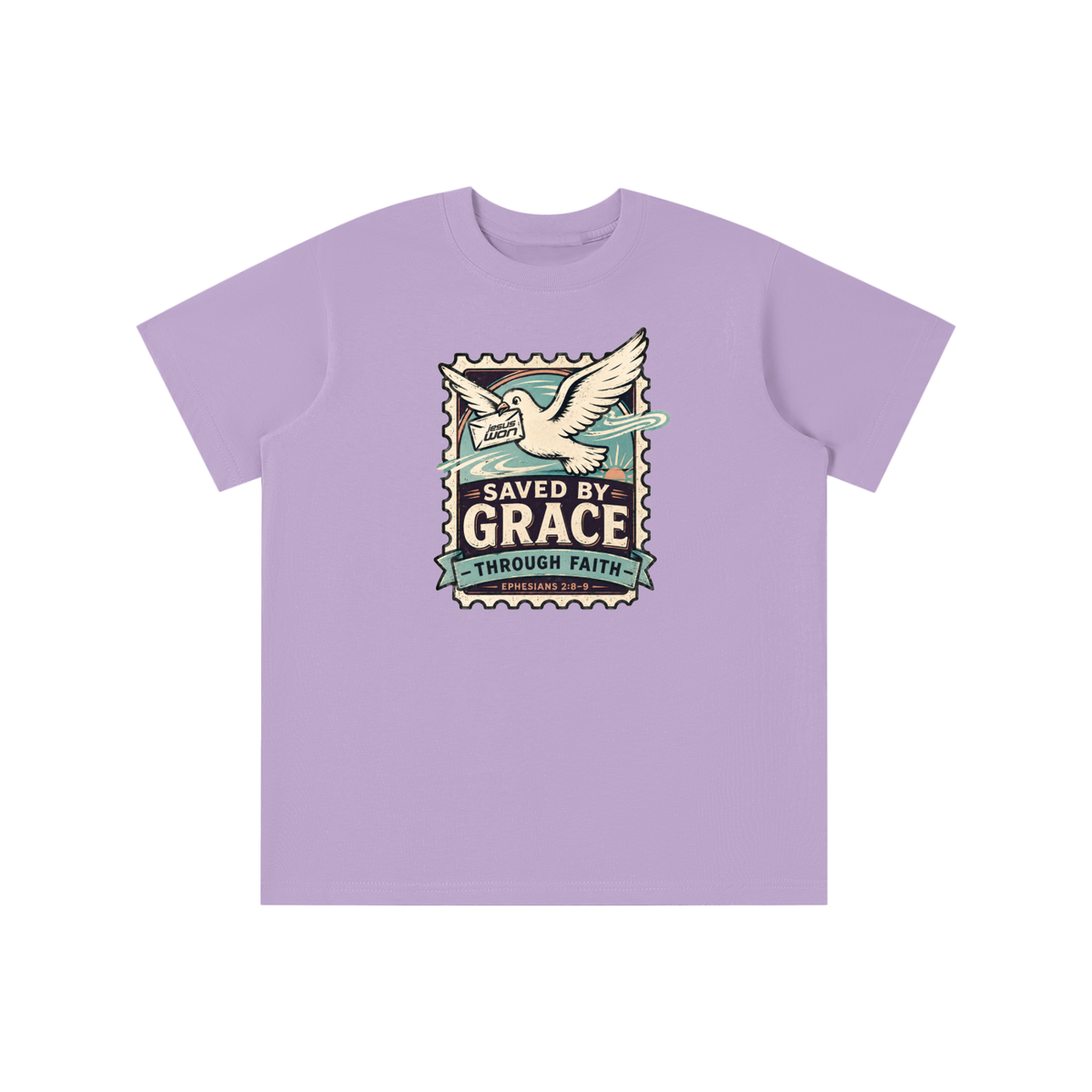 SAVED BY GRACE -THROUGH FAITH- - EPHESIANS 2:8-9 - youth T-shirt