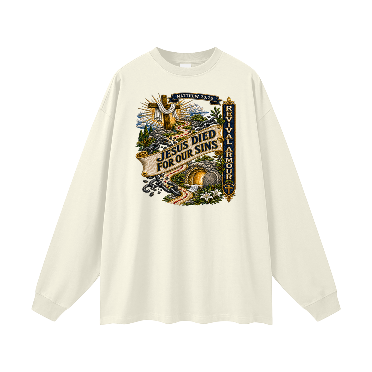 MATTHEW 20:28 Jesus died for our sins REVIVAL ARMOUR Long Sleeve T-Shirt