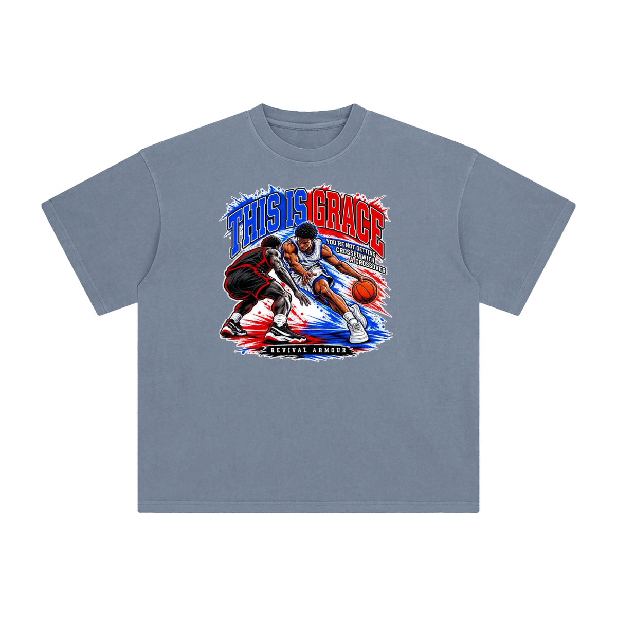THIS IS GRACE YOU'RE NOT GETTING CROSSED WITH A CROSSOVER ( MARK 1:15 IS ON HIS SHOES TOO ) T-Shirt