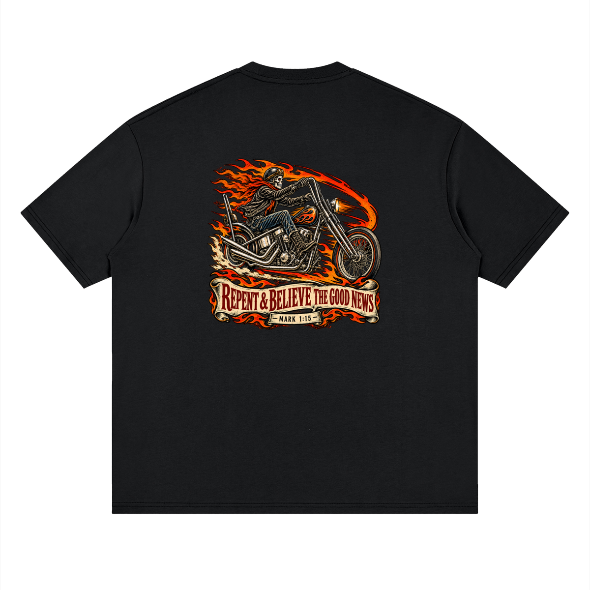 JESUS SAVES REPENT & BELIEVE THE GOOD NEWS - MARK 1:15 - T-Shirt
