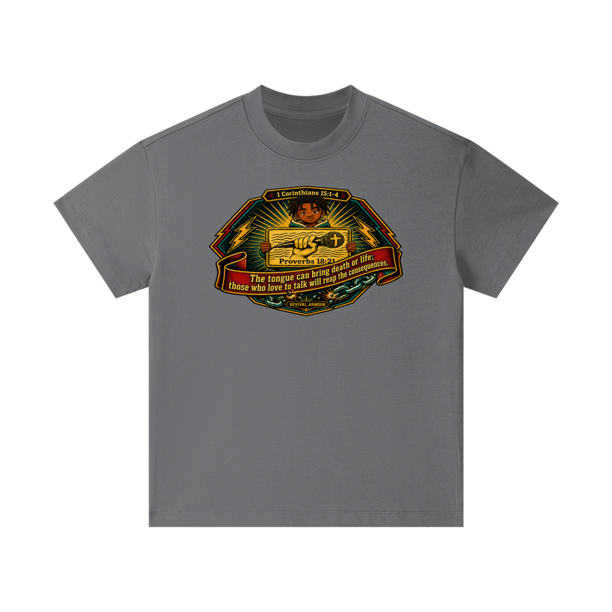 Proverbs 18:21 NLT Kids T-Shirt