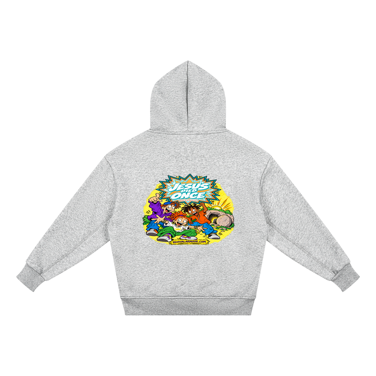 JESUS DIED ONCE BACKED UP BY Romans 6:9-10 youth Hoodie