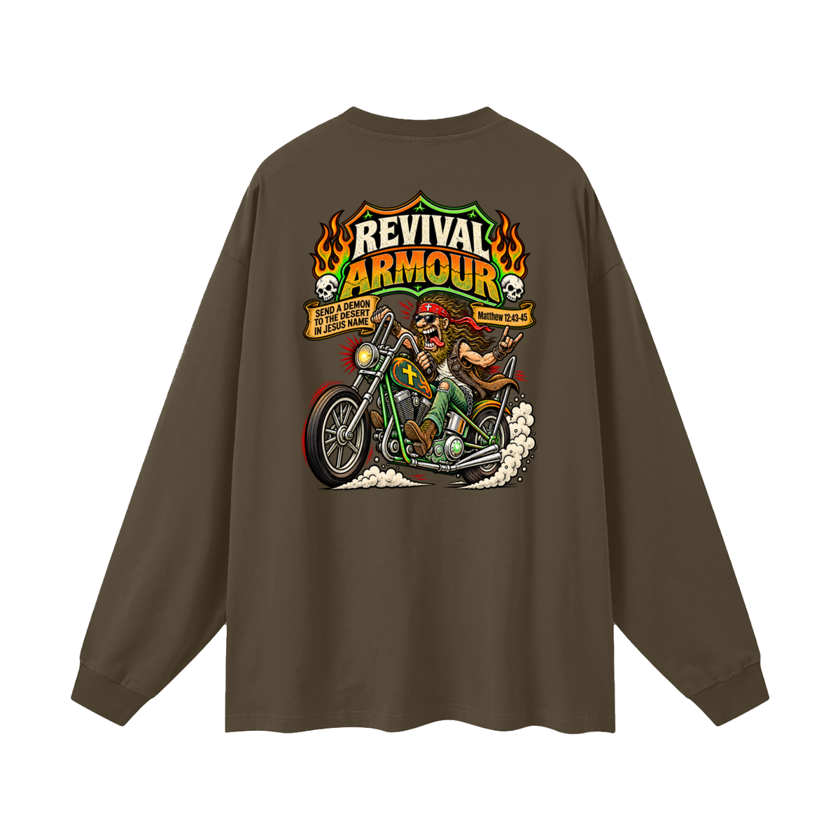 REVIVAL ARMOUR SEND A DEMON TO THE DESERT IN JESUS NAME [MATTHEW 12:43-45] Long Sleeve T-Shirt