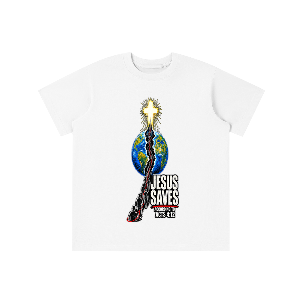 JESUS SAVES ACCORDING TO ACTS 4:12 youth T-shirt