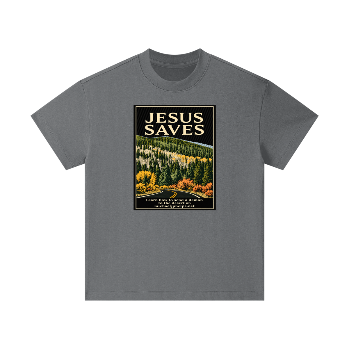 JESUS SAVES Learn how to send a demon to the desert on michaeljphelps.net Kids T-Shirt