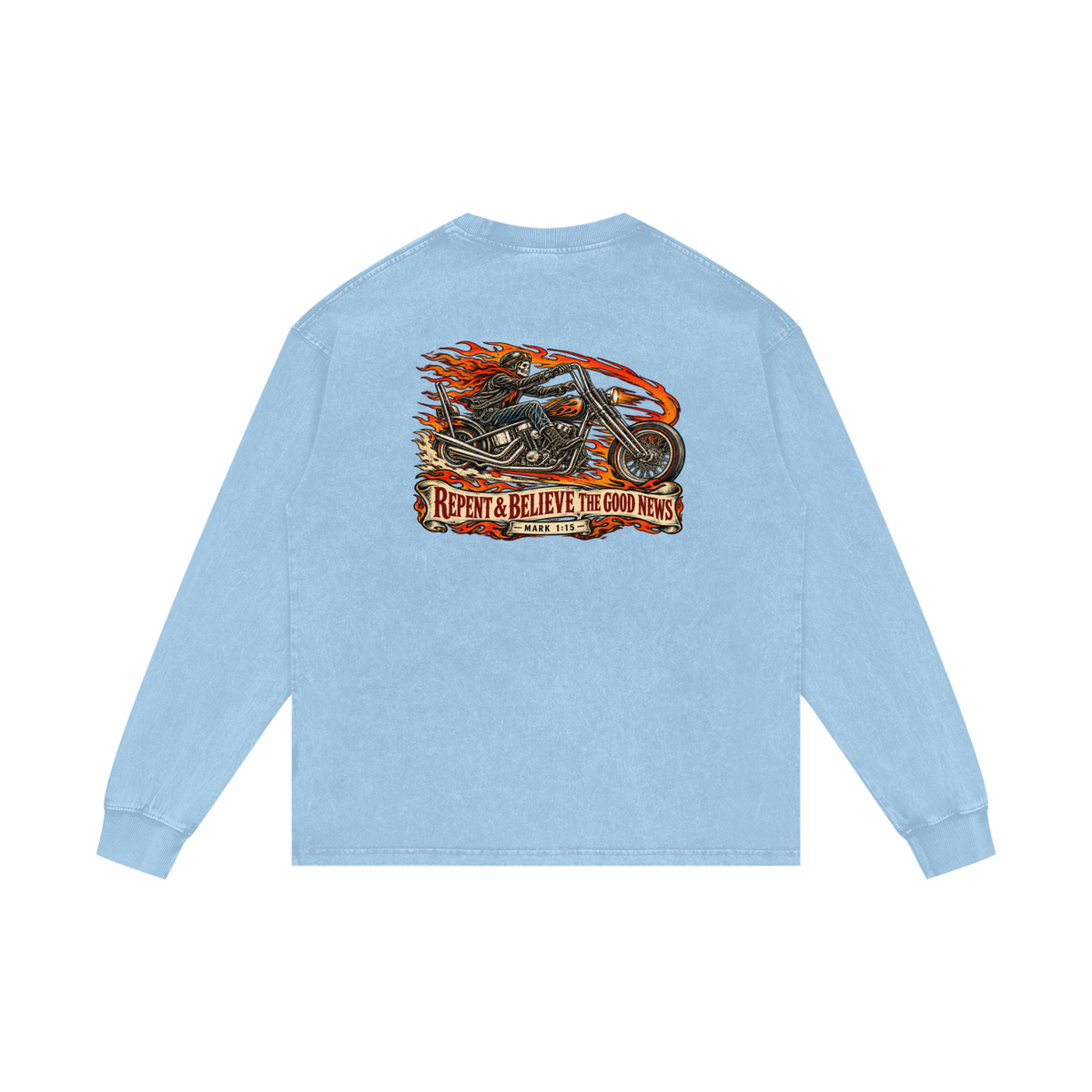 JESUS SAVES REPENT & BELIEVE THE GOOD NEWS - MARK 1:15 - Long Sleeve T-Shirt