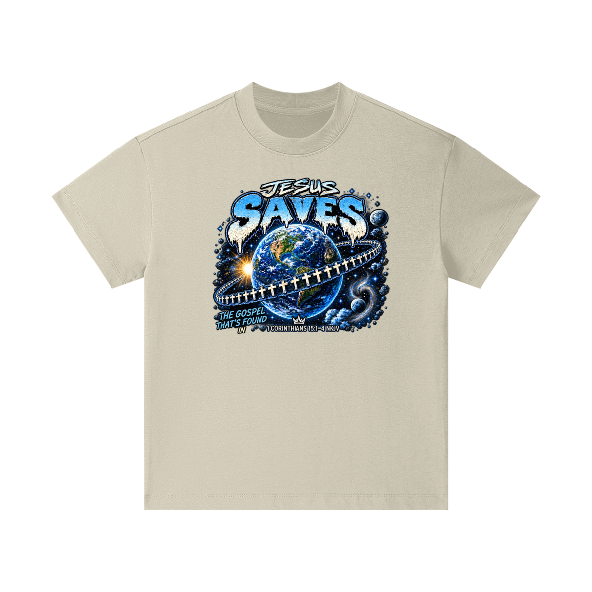 JESUS SAVES THE GOSPEL THAT'S FOUND IN 1 CORINTHIANS 15:1-4 NKJV Kids T-Shirt