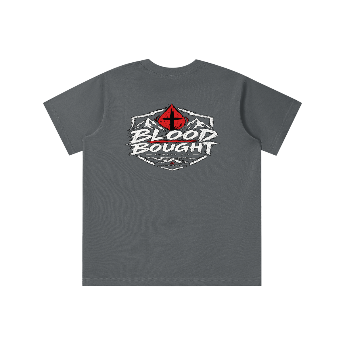 BLOOD BOUGHT - ROMANS 5:9 - youth T-shirt