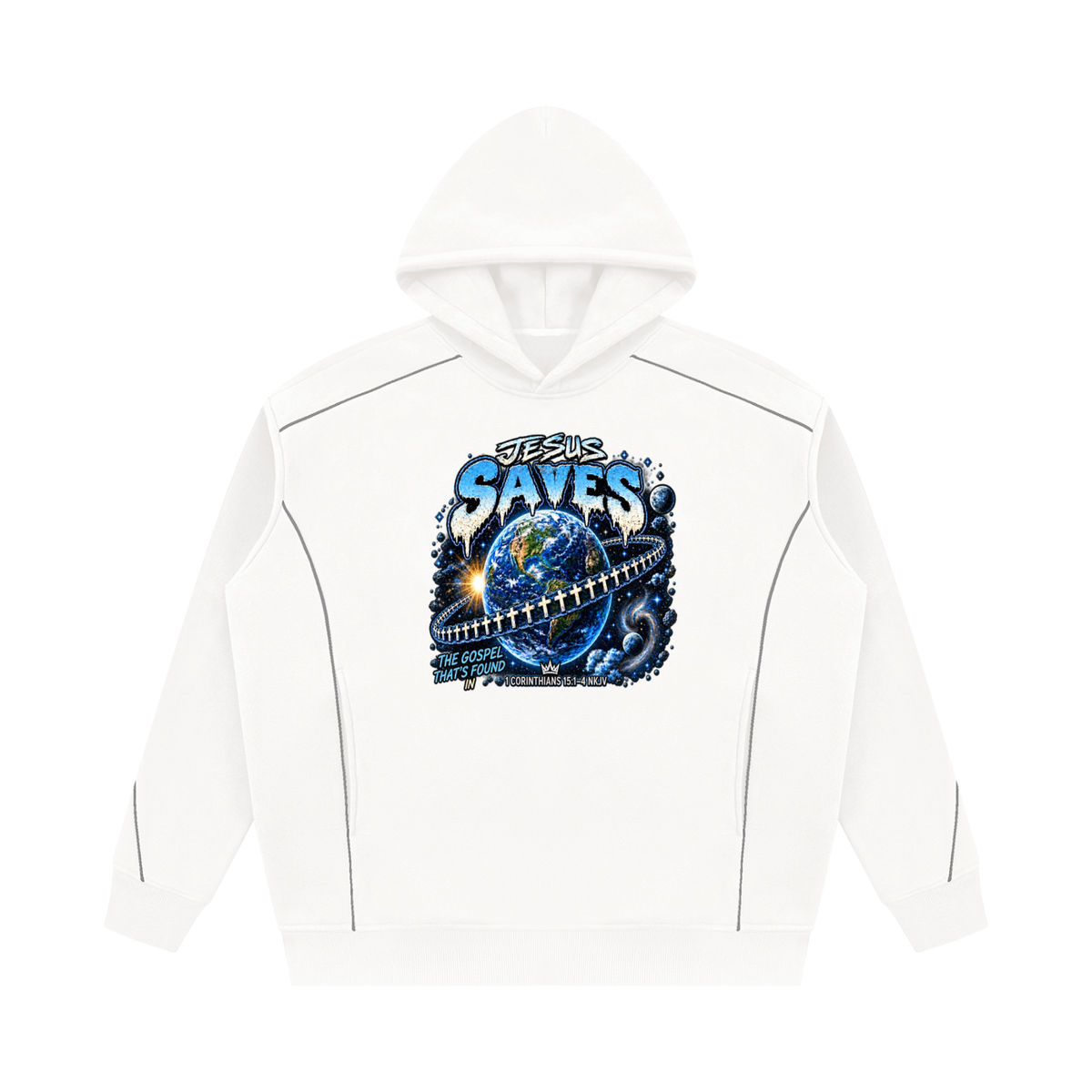JESUS SAVES THE GOSPEL THAT'S FOUND IN 1 CORINTHIANS 15:1-4 NKJV no pocket Hoodie
