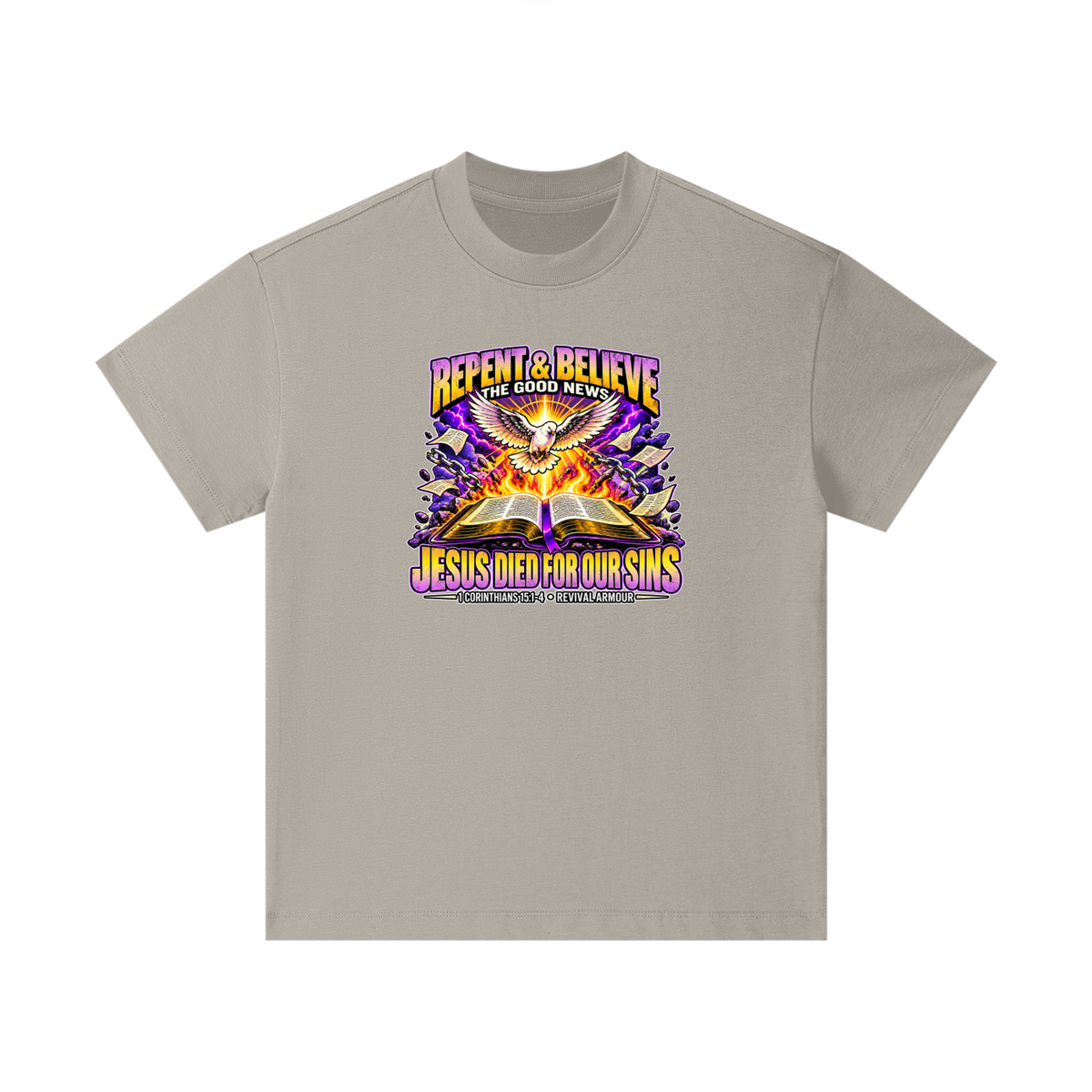REPENT & BELIEVE THE GOOD NEWS JESUS DIED FOR OUR SINS Kids T-Shirt