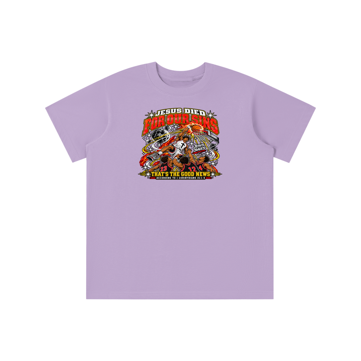 Jesus died for our sins that's the good news according to 1 Corinthians 15:1-4 youthT-shirt