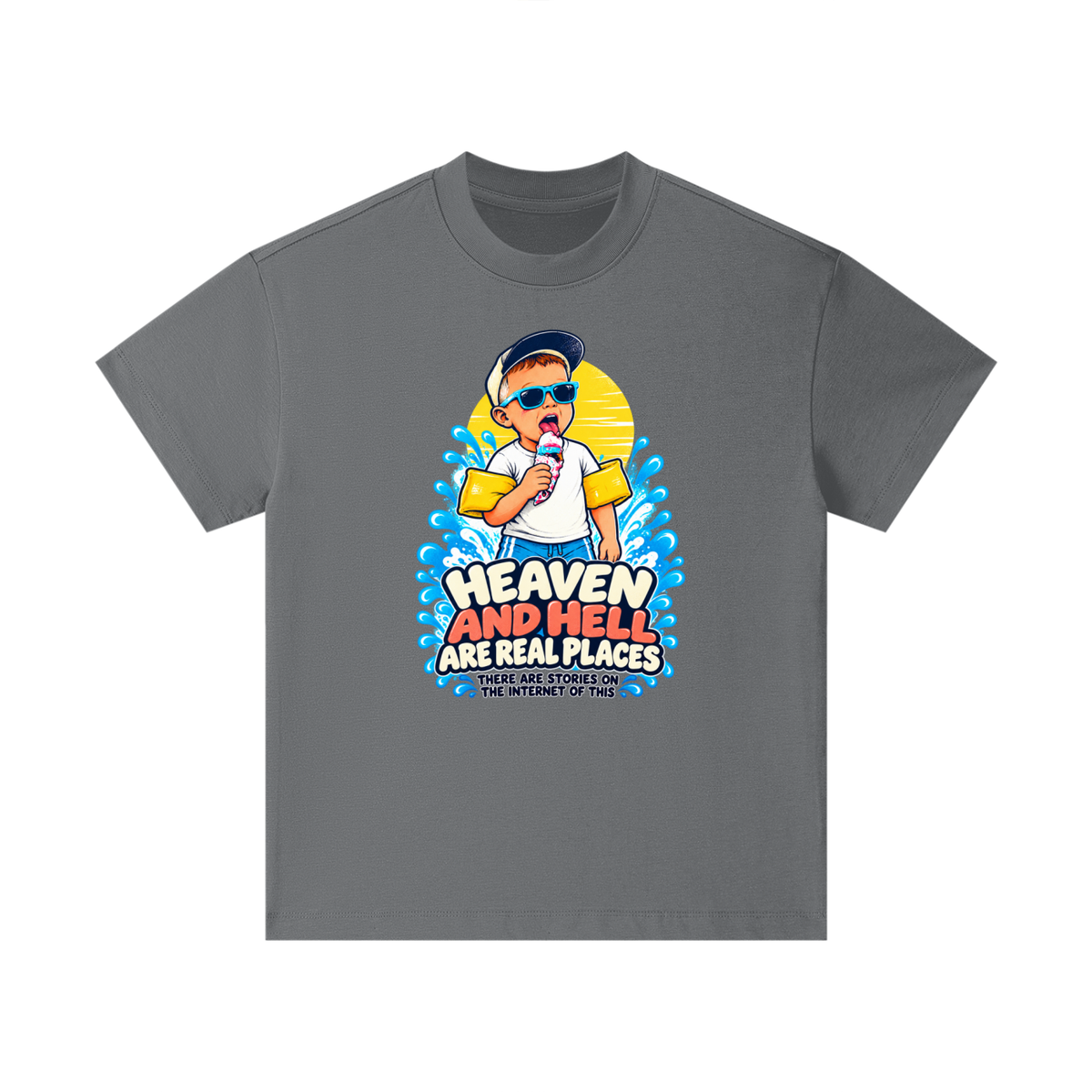 HEAVEN AND HELL ARE REAL PLACES THERE ARE STORIES ON THE INTERNET OF THIS Kids T-Shirt