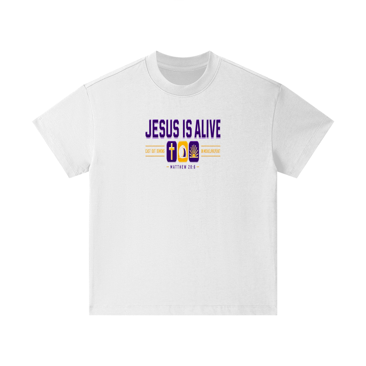 JESUS IS ALIVE CAST OUT DEMONS ON MICHAELJPHELPS.NET Kids T-Shirt