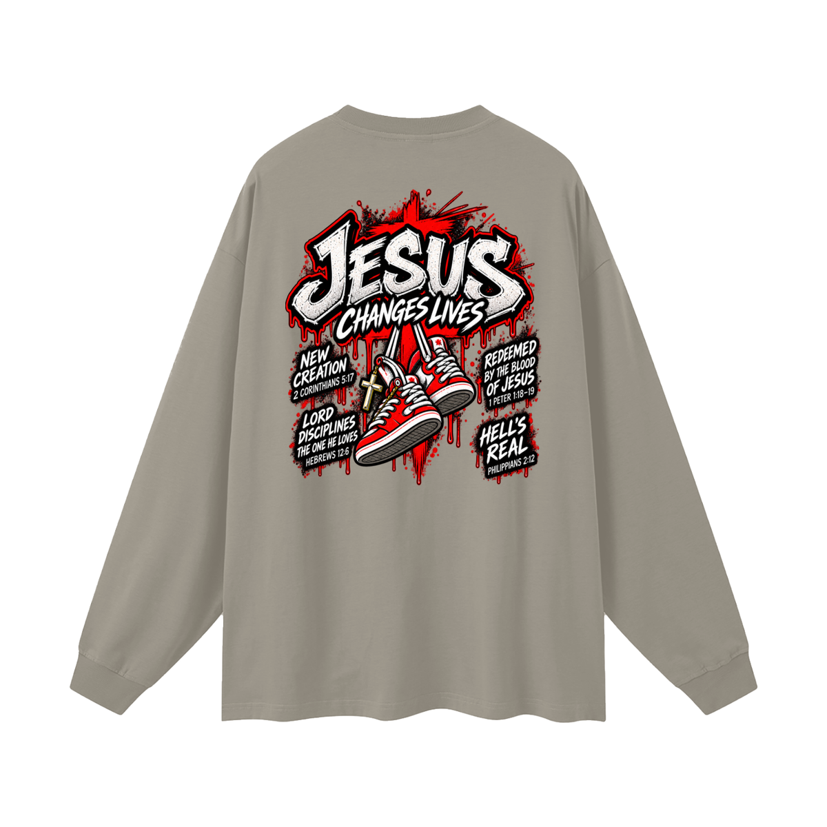 JESUS CHANGES LIVES Long Sleeve T-Shirt