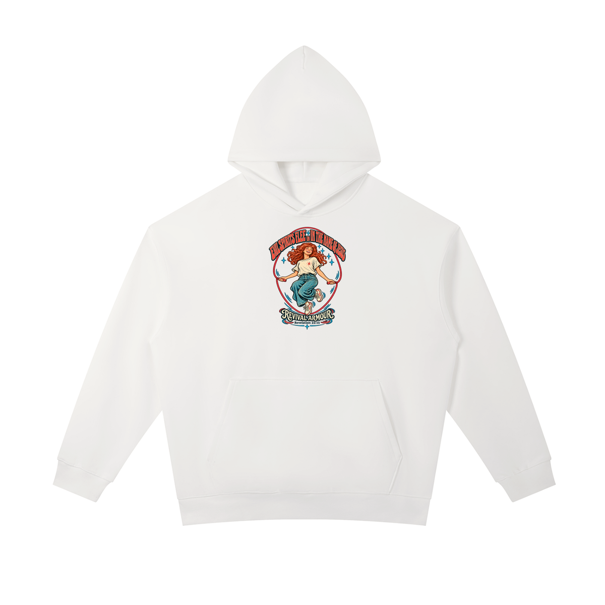 EVIL SPIRITS FLEE IN THE NAME OF JESUS REVIVAL ARMOUR *Revelation 22:15* Hoodie