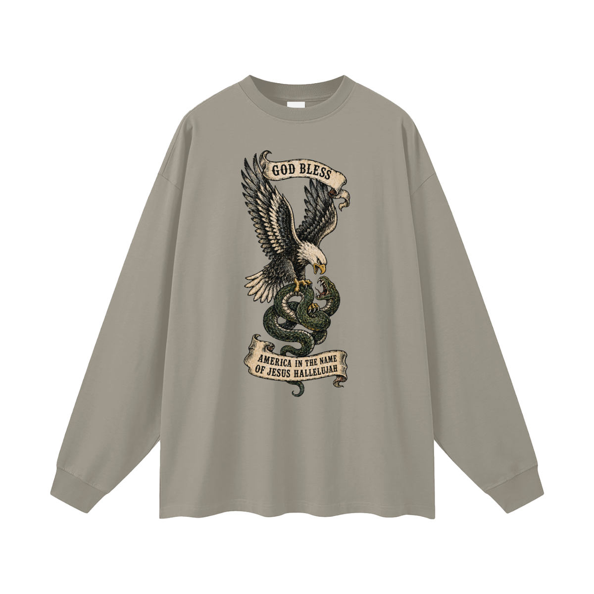 GOD BLESS AMERICA IN NAME OF JESUS HALLELUJAH Long Sleeve T-Shirt