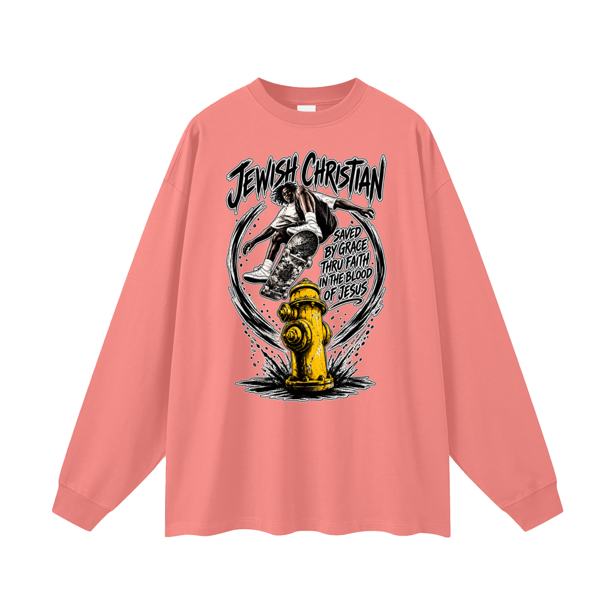 JEWISH CHRISTIAN SAVED BY GRACE THRU FAITH IN THE BLOOD OF JESUS Long Sleeve T-Shirt