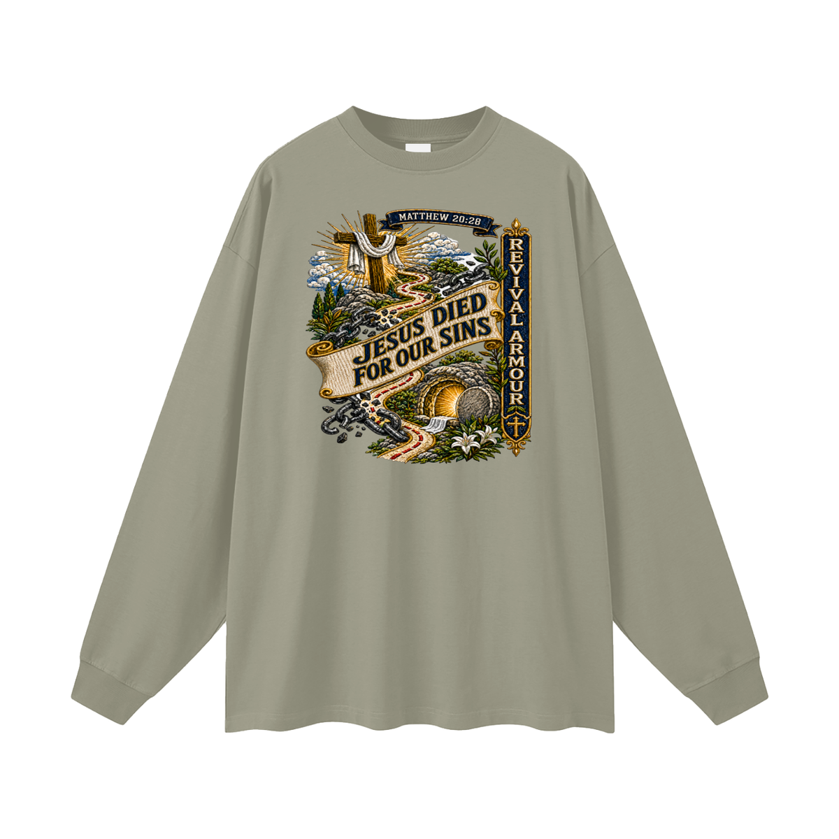 MATTHEW 20:28 Jesus died for our sins REVIVAL ARMOUR Long Sleeve T-Shirt