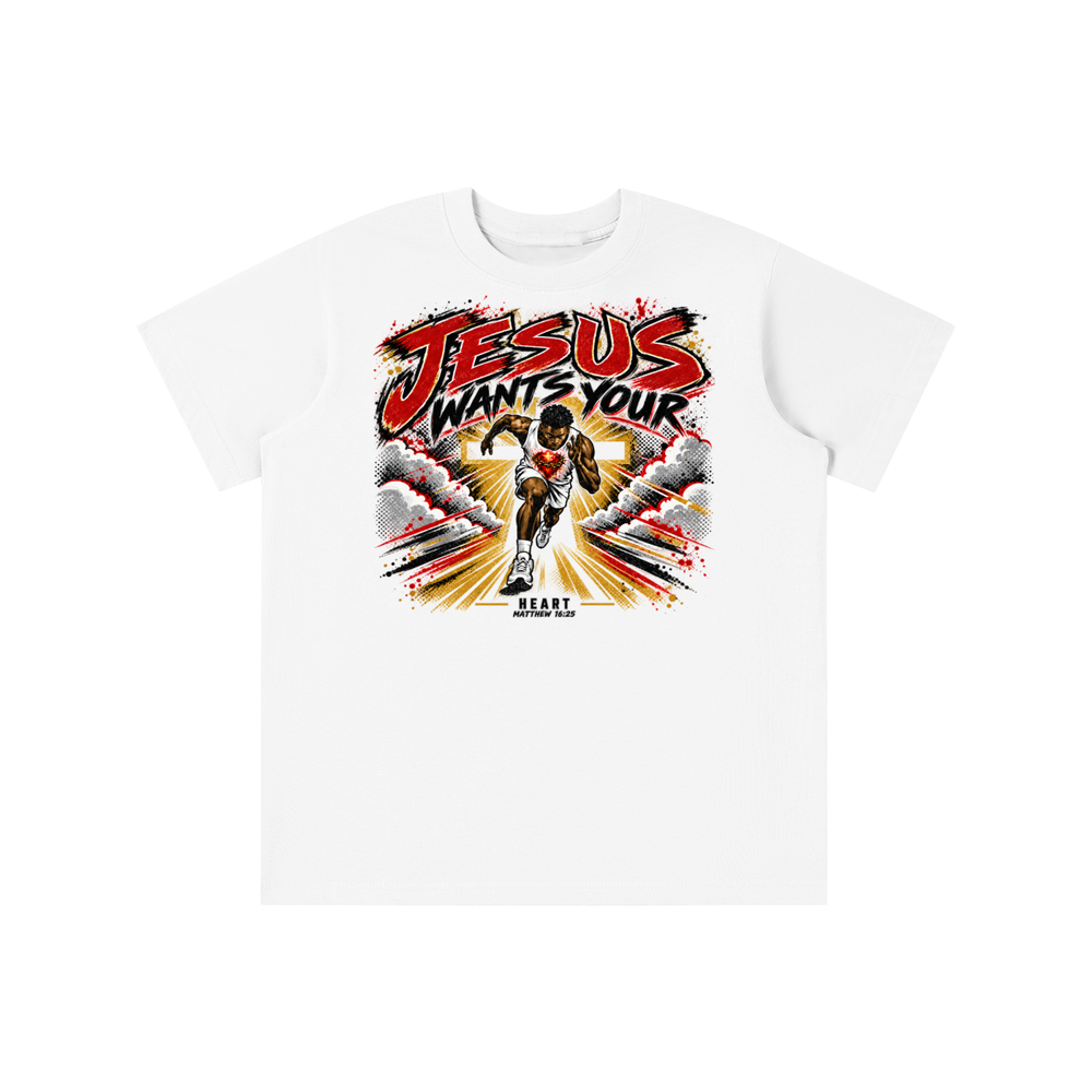 JESUS WANTS YOUR HEART MATTEW 16:25 youth T-shirt