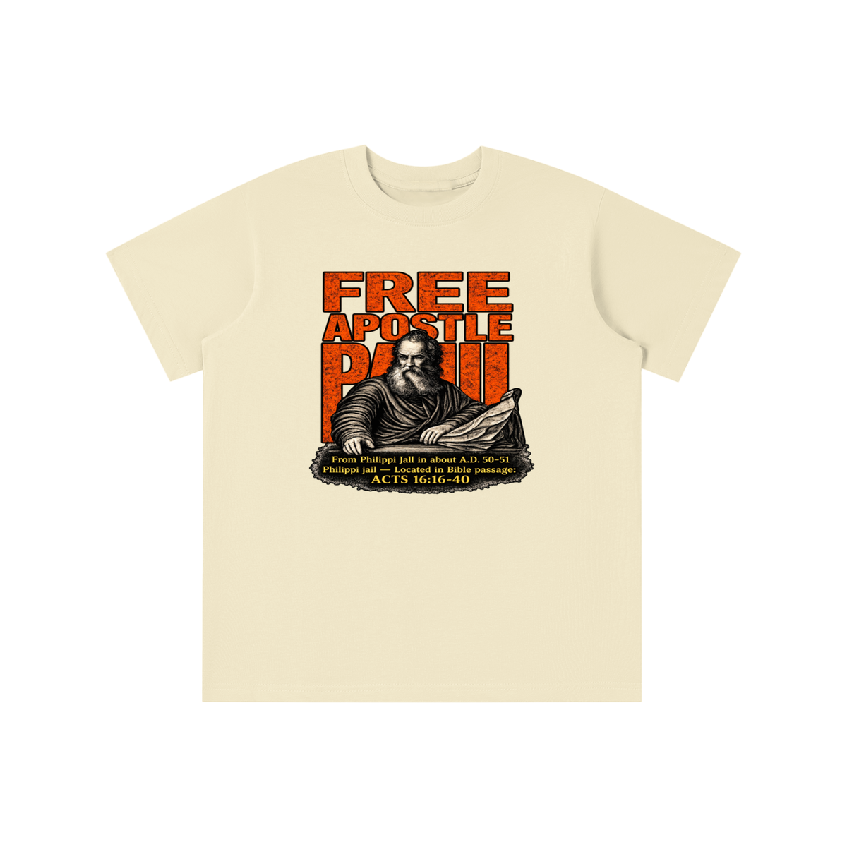 free apostle Paul from Philippi jail in about a.d. 50-51 Philippi jail - located in bible passage: acts 16:16-40 youth T-shirt