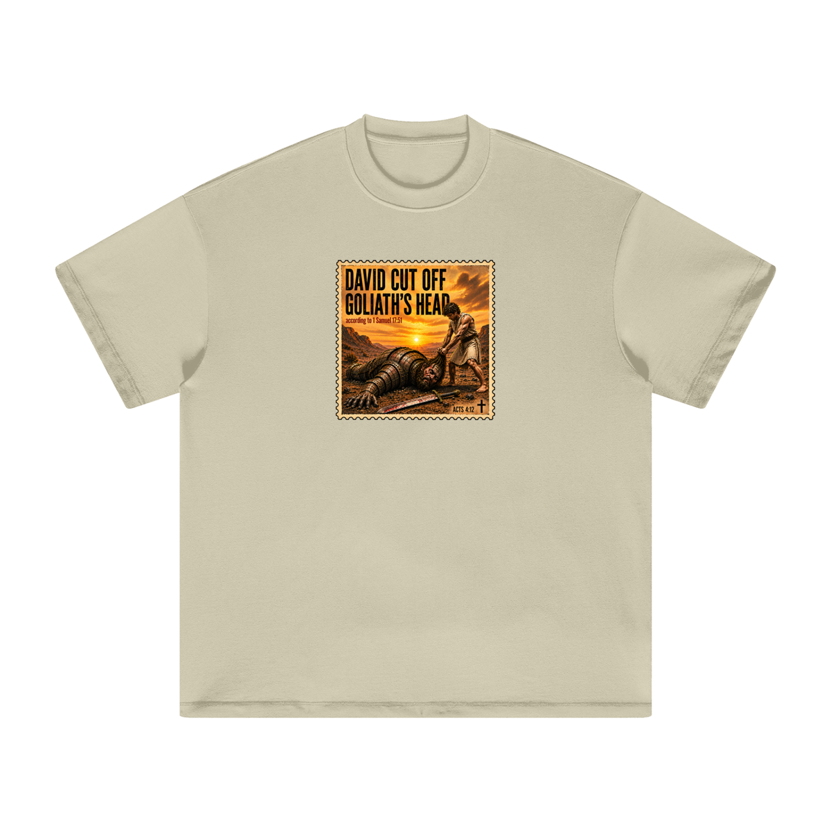 David cut off Goliath's head according to 1 Samuel 17:51 T-Shirt