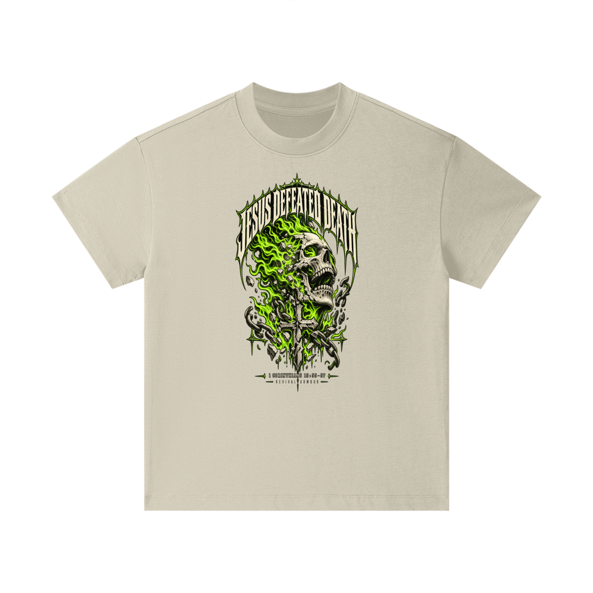 JESUS DEFEATED DEATH - 1 CORINTHIANS 15:55-57- Kids T-Shirt