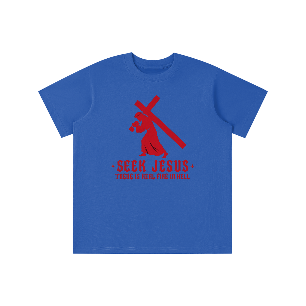 SEEK JESUS THERE IS REAL FIRE IN HELL youth T-shirt