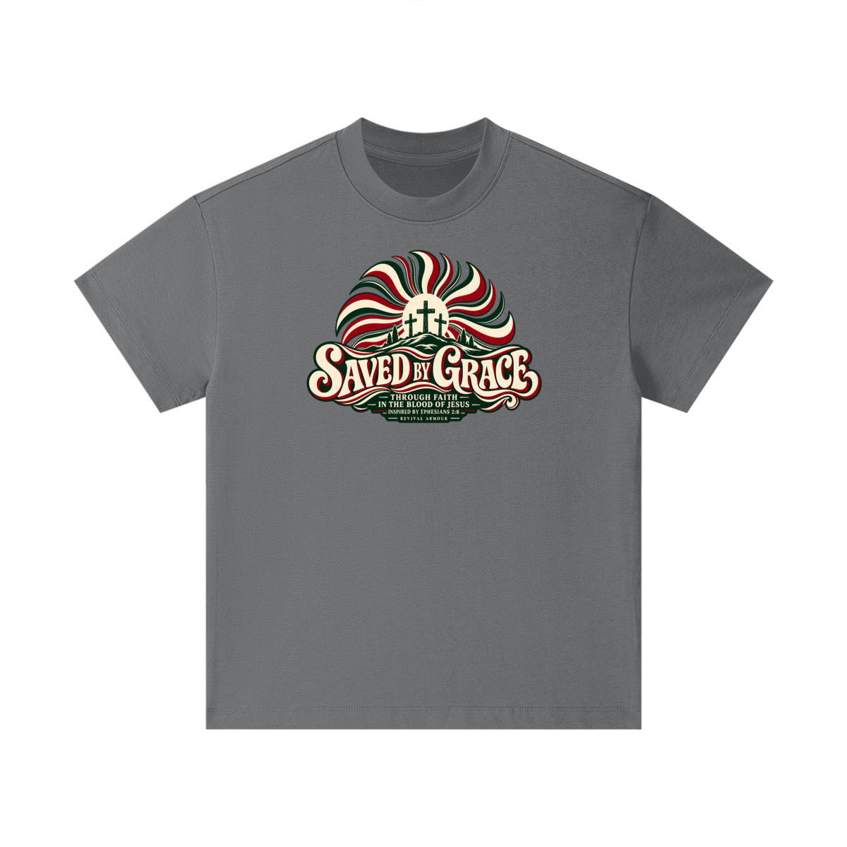 SAVED BY GRACE THROUGH FAITH IN THE BLOOD OF JESUS INSPIRED BY EPHESIANS 2:8 Kids T-Shirt
