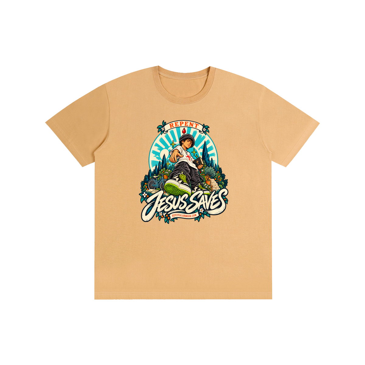 REPENT JESUS SAVES REVIVALARMOUR.COM T-Shirt