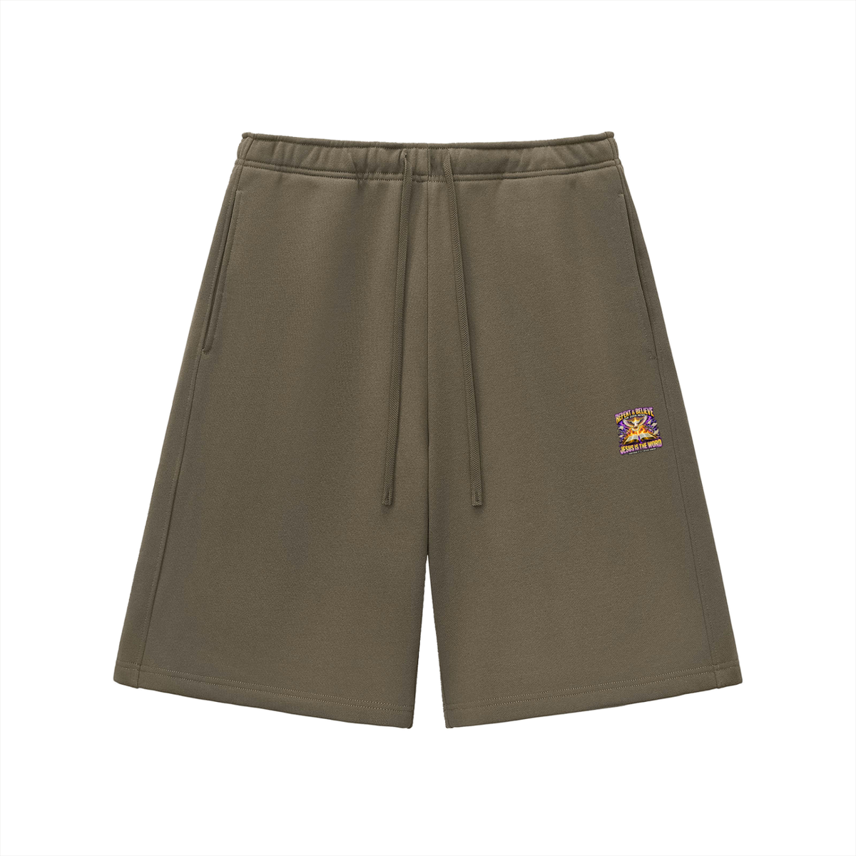 REPENT & BELIEVE THE GOOD NEW JESUS IS THE WORD 1 CORINTHIANS 15:1-4 REVIVAL ARMOUR Shorts
