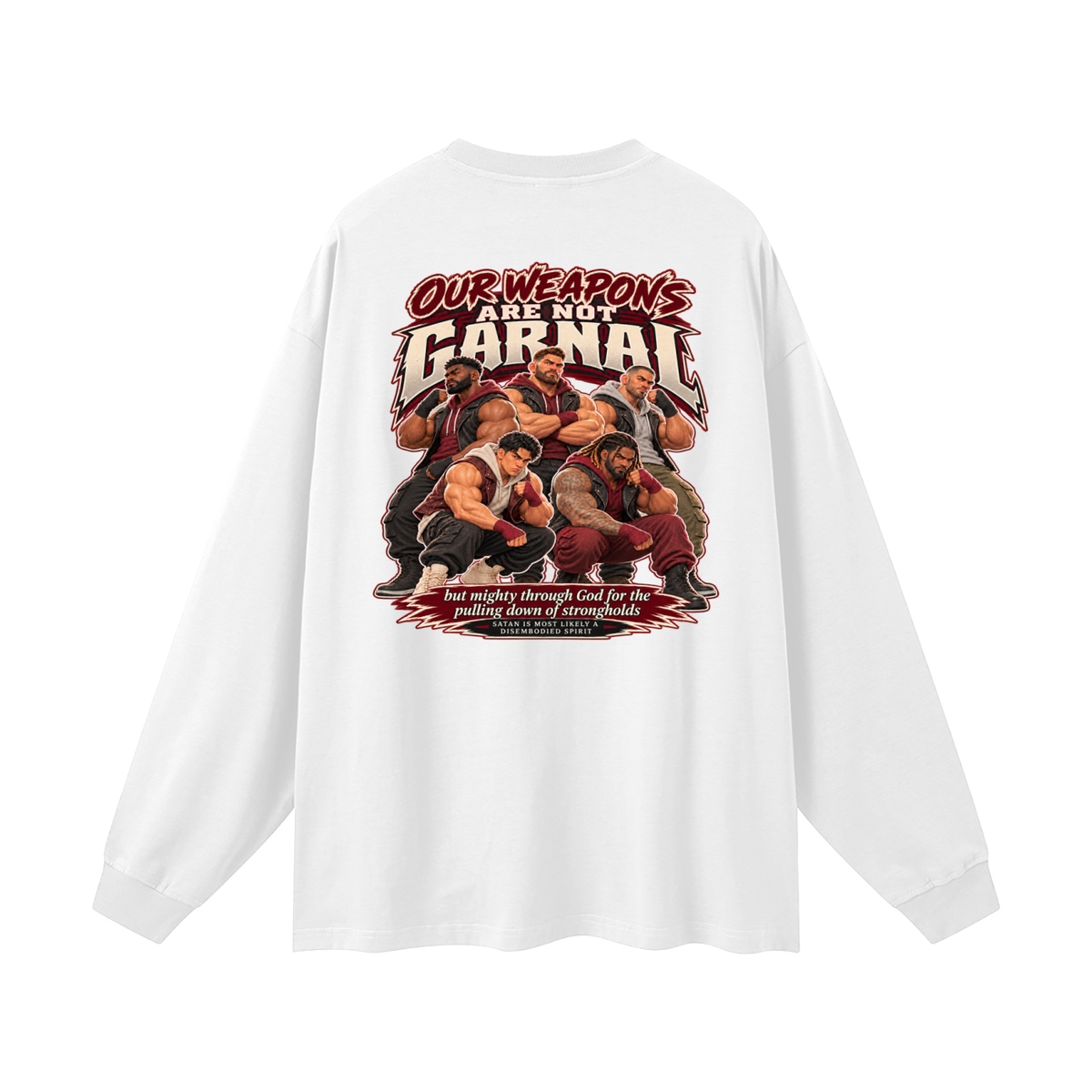 HUMANS ARE STUPID (Jeremiah 4:22) OUR WEAPONS ARE NOT CARNAL but mighty through God for the pulling down of strongholds SATAN IS MOST LIKELY A DISEMBODIED SPIRIT Long Sleeve T-Shirt