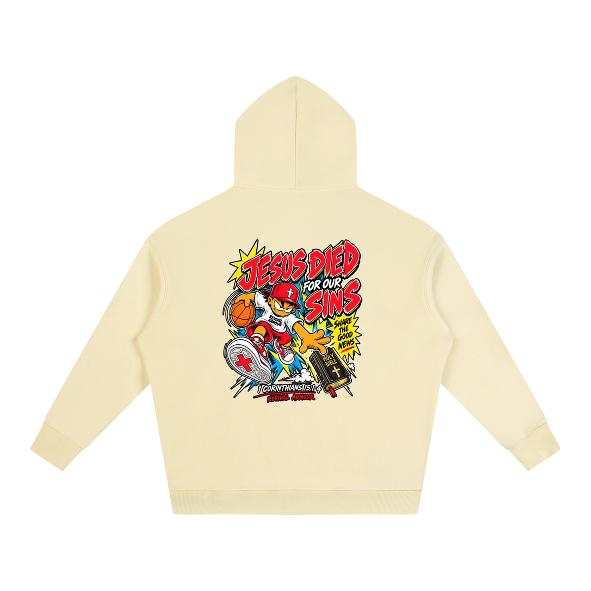SUBMIT TO JESUS RESIST THE DEVIL AND HE WILL FLEE FROM YOU INSPIRED BY JAMES 4:7 JESUS DIED FOR OUR SINS SHARE THE GOOD NEWS HOLY BIBLE 1 CORTHIANS 15:1-4 REVIVAL ARMOUR Hoodie