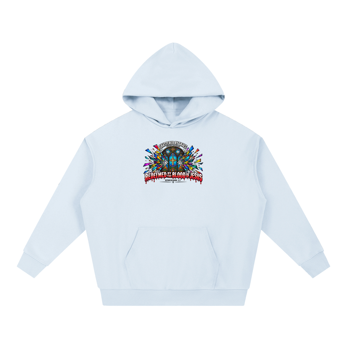 SHATTERED BY GRACE VINTAGE EXPLOSION REDEEMED BY THE BLOOD OF JESUS EPHESIANS 1:7 that's not a quote Hoodie