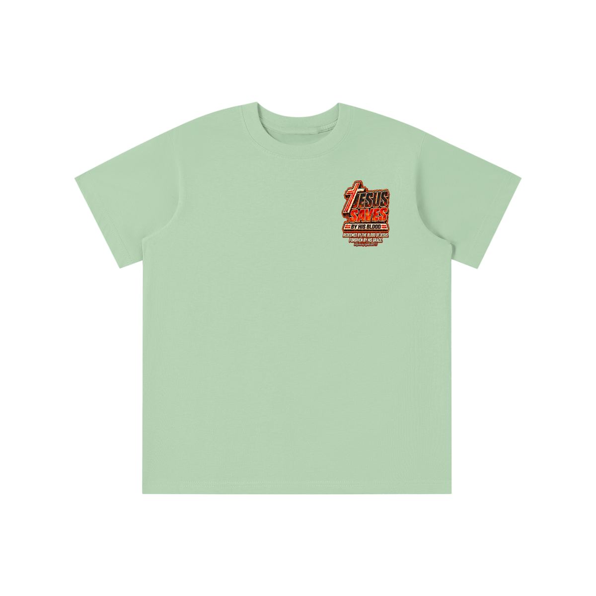 JESUS SAVES BY HIS BLOOD REDEEMED BY THE BLOOD OF JESUS. FORGIVEN BY HIS GRACE. Inspired by Ephesians 1:7 youth T-shirt