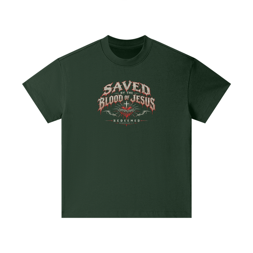 SAVED BY THE BLOOD OF JESUS - REDEEMED - - EPHESIANS 1:7 - Kids T-Shirt