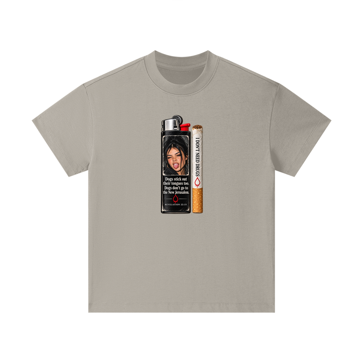 DOGS STICK OUT THEIR TONGUES TOO. DOGS DON'T GO TO THE NEW JERUSALEM REVELATION 22:15 I DON'T NEED DRUGS Kids T-Shirt