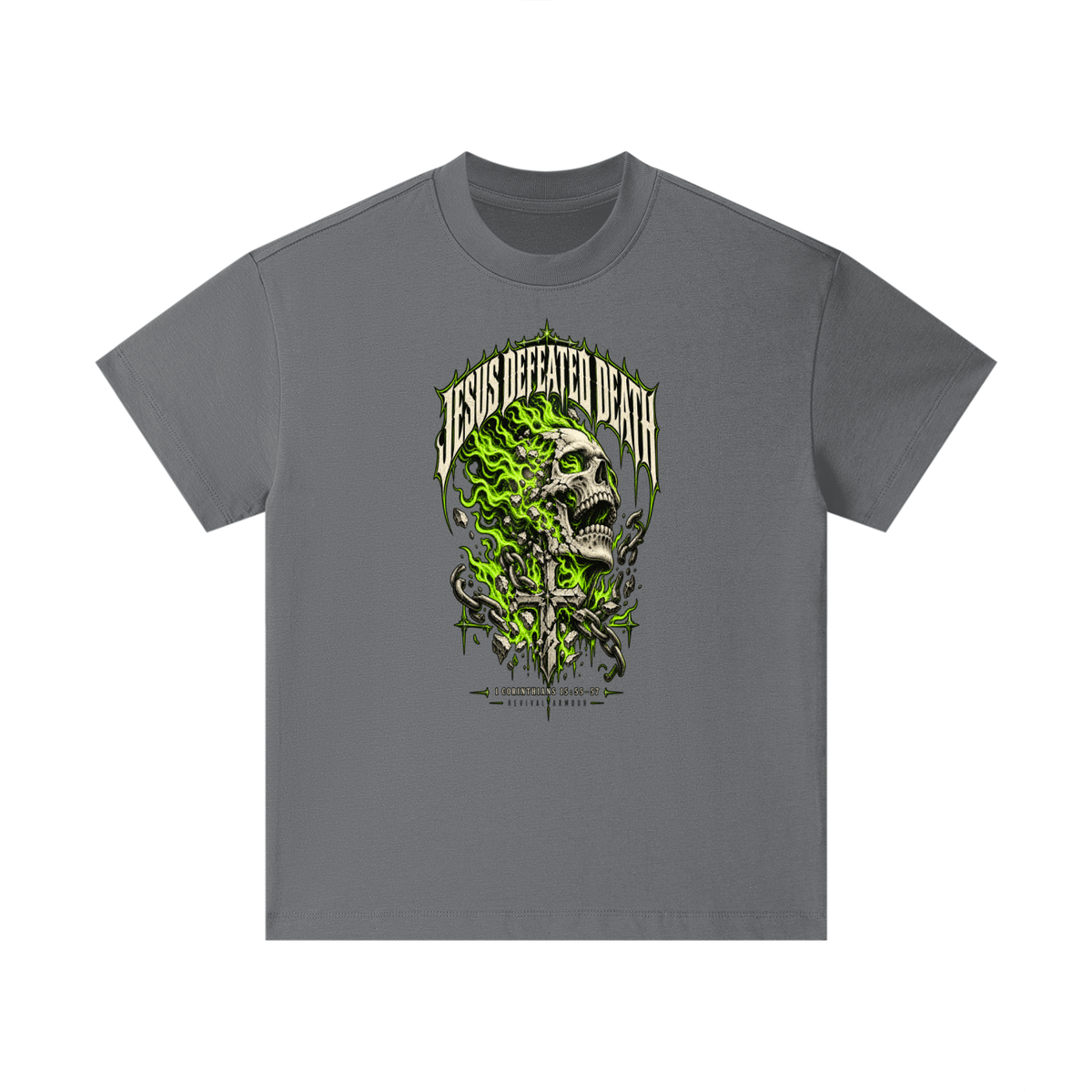 JESUS DEFEATED DEATH - 1 CORINTHIANS 15:55-57- Kids T-Shirt