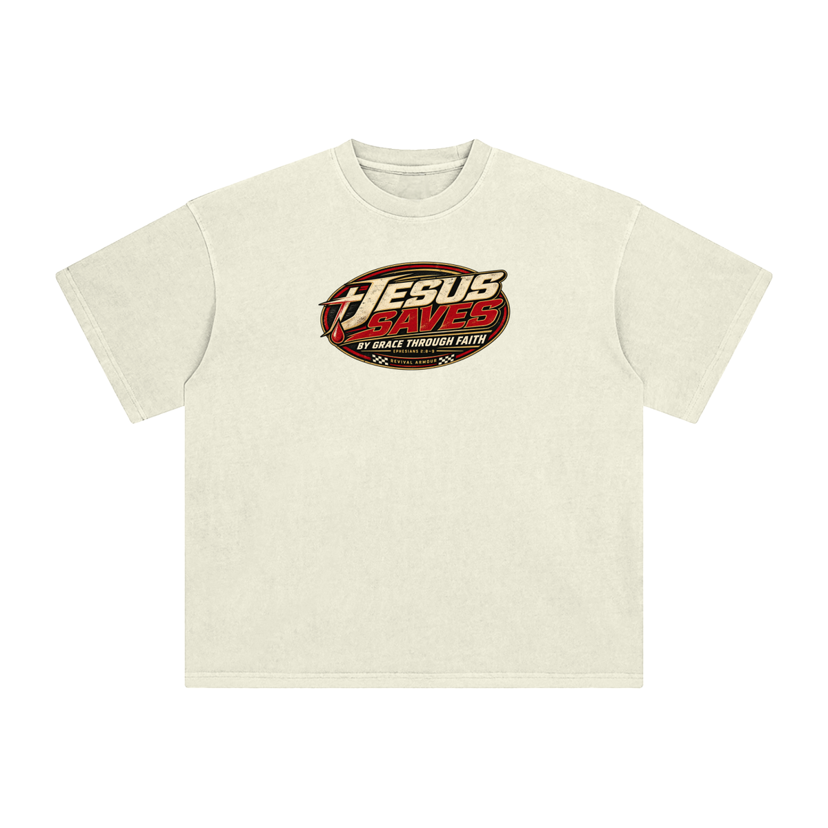 JESUS SAVES BY GRACE THROUGH FAITH - EPHESIANS 2:8-9 - T-Shirt