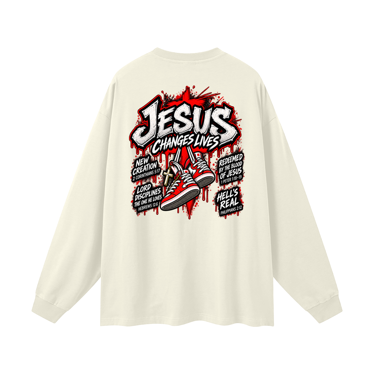 JESUS CHANGES LIVES Long Sleeve T-Shirt